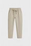 Men's Beige Kids' Sports Sweatpants |   Jogger Style Flexible Waist Lace-Up Comfortable School Pants