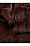 Lace Detailed Rectangular Long Satin Shawl - 3