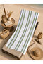 White Green Thin Vertical Stripes 70X150 Beach Towel - Digital Printed Bath Towel - 5