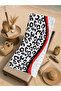 White Black Leopard and Red Wave Patterned 70X150 Beach Towel - Cotton Bath Towel - 5