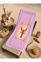 Pink Summer Themed Lobster and Citrus Patterned 70X150 Beach Towel - Digital Printed Fade-Resistant Bath Towel - 5