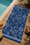 Navy Blue Sea Creatures Drawing Patterned 70X150 Beach Towel - Cotton Bath Towel - 3