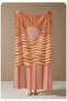 Tile Pink Retro Sunset and Wave Stripes 70X150 Beach Towel - Cotton Bath Towel - 4