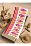 White Pink Orange Striped Fish Patterned 70X150 Beach Towel - Digital Printed Bath Towel - 5
