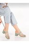 Rubby Light Green Strappy Short Heel Slippers - 6