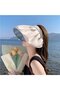 Foldable wide-brim sun hat white open brim UV beach.