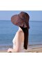 Women's sun hat brown microfiber UV wide brim bucket. - 3