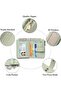 Women's small RFID wallet light blue zippered card slots. - 4