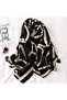 Women's scarf black striped patchwork warm winter. - 2