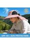 Sun hat with neck protection - UPF 50+ UV Wide brim, suitable for walking and fishing Unisex 1 piece - 3