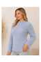 Women's Plush Fuzzy Knitwear Sweater Crew Neck Long Sleeve Soft Knitted Sweater - 2