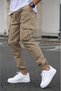 Men's Cargo Pocket Pants Cotton Jogger Pants Elastic Cuff Comfortable Fit - 2