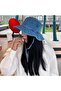 Beach Hats - Foldable sun women's wide-brimmed UV-protective bucket suitable for outdoor activities (light blue). - 3