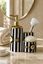 Hürrem Love Birds Porcelain Soap Dish Set – (Gift Metal Handle Brush and White Sponge), Gold Pump Kitchen-Bathroom Organizer, 20 X 13.5 Cm-450 ml - 6