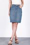 Nordic Blue Women's Regular Fit Lycra High Waist Mid-Length Denim Jeans Skirt Ali̇ce-4013 - 3