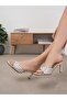 Women's Cream Polka Dot Heeled Slippers - 2