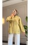 6598 - Stylish Comfortable Floral Embroidery Detailed Woven Soft Viva Fabric Women's Shirt - 3
