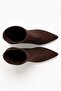 Daisy Women's Brown Suede Boots - Pointed Toe Thick Heeled Brown Boots with Back Zipper - 4