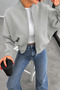 Women's Zippered Casual Comfortable Thick Bomber Jacket Cardigan - 2