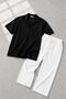 Men's Bürümcük T-Shirt Tracksuit Summer Casual Top and Bottom Set - 2