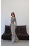 Women's Gray Laser Low Waist Reverse Belt Detailed Laser Washed Ripped Wide Leg Jean Trousers - 3