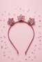 Trio Star Powder Pink 3-Star Detailed Girls' Crown