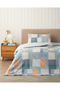 Modern Weave Easy-Iron Single Duvet Cover Set 160X220 cm Dark Green-Orange