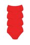 Glb-Stl41414 4 Pieces Tutku Women's High Waist Bato Thick Rubber Panties Red