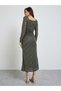 Green Long Sleeve Bodycon Maxi Dress - 4