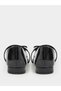 Black Patent Ballerina Flats with Diamante Strap and Bow Detail - 4