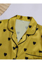 Multi-Color Hear Print Shirt and Shorts Pajama Set - 2