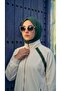 Women's Stand Collar Zippered Tunic and Wide Leg Pants Two-Piece Set - 3