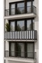 Gray White 4-Sided Lace-Up Balcony Iron Curtain, Durable Outdoor Balcony Curtain That Provides Privacy