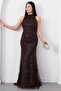 Halter neck beaded tulle dress 41091 - 4