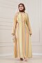 Pastel Striped Hakim Collar Dress-Yellow