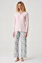 Viscose Floral Patterned V-Neck Pajama Set
