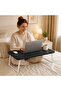 Portable folding laptop table, multi-functional card slots, sturdy U-shaped legs, bedside tray table, side table, suitable for laptop use, studying, working, reading, breakfast. - 5