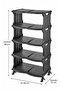 Rattan Wicker Patterned 5-Tier Plastic Shoe Rack Multi-Purpose Shelf 80X48X31 cm