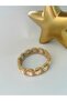 Crystal Stone Detailed Elastic Bracelet (Steel) Brown - 3