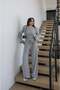 Women's Gray Padded Blouse and Pants Set - 2