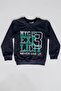 Set of 3 Children's Printed 2-Thread Combed Cotton Sweatshirts - 5