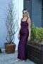 Women's Corset Look Square Neck Back Tie Draped Maxi Dress