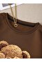 Unisex Surprise Bear Printed Crew Neck Sweatshirt - 3