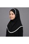 Hijab with Floral Embellishment, Elegant Modest Headscarf for Girls, Classic Cream Islamic Head Covering for Everyday and Special Occasions - 3