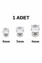 Unisex Silver Color Steel White Square Stone Non-Pierced Magnetic Earrings 1 Piece - 2