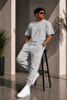 Per Aspera Ad Astra Printed Cotton Oversize T-Shirt Tracksuit Set
