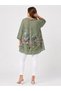 Women's Scalloped Bat Sleeve Loose Fit Italian Style Shirt Collar Tunic - 3