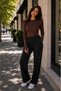 Women's Basic Slim Fit Crew Neck Long Sleeve Finger-Loop Bodysuit - Viscose - Super Quality - 2