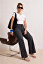 Plus Size Women's Dark Gray High Waist Spanish Leg Stretch Denim Pants - 2