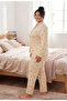Women's Oversized Printed Long Sleeve 100% Cotton Front Buttoned Pajama Set - 3